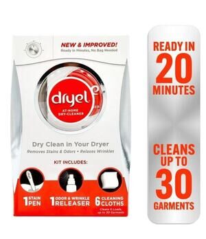 Copied - Dryel At Home Dry Cleaner Kit 6 Cleaning Cloths Odor Wrinkle Brand New